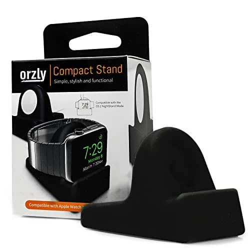 Orzly Apple Watch Charger Stand Durable TPU Compact Black | Fits All Series & Sizes thumbnail 3