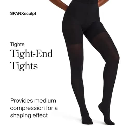 SPANX SPANXshape Mid-Thigh Tight-End Tights, Very Black, D | Level 3 Shaping for All-Day Comfort thumbnail 2