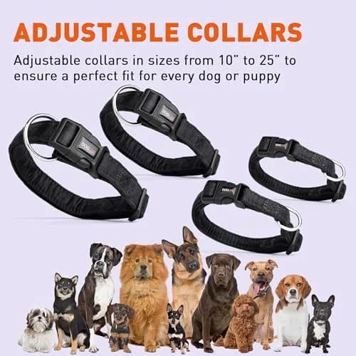 Dogline 15 to 25-Inch Comfort Microfiber Dog Collar | Soft Padded, Nylon Reinforced, Large, Black thumbnail 4