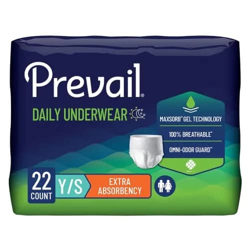 Prevail Daily Underwear Youth Small 22 Count (Pack of 1) | Hypoallergenic Incontinence Protector thumbnail 1