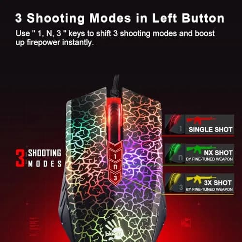 Bloody A70 II Optical Gaming Mouse with Light Strike Switch & Scroll | 8000 DPI, 0.2ms Response thumbnail 4