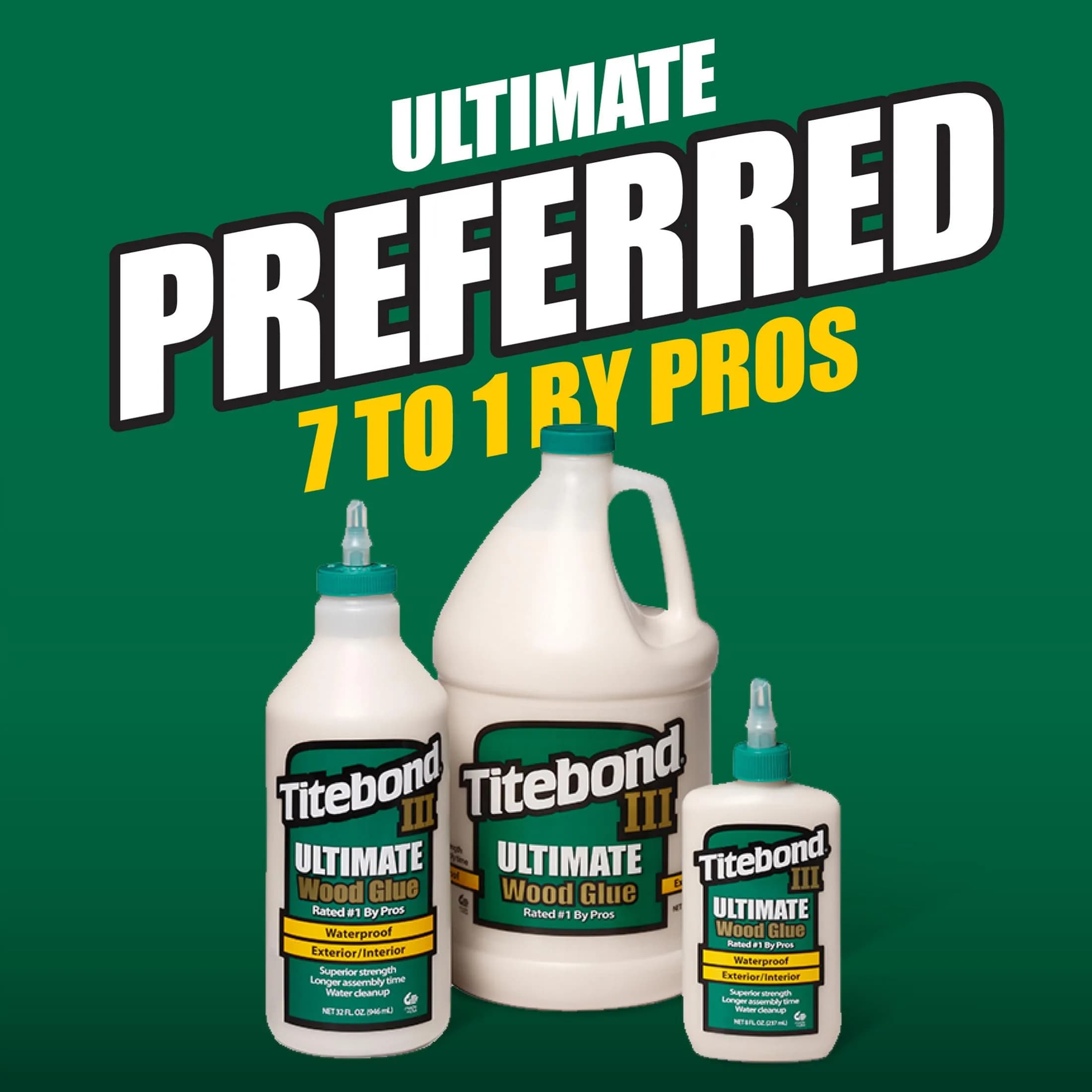 Titebond III Ultimate Wood Glue PROJug 2.15 Gal. (8140 ml) | Waterproof Professional Woodworking Adhesive - view 2