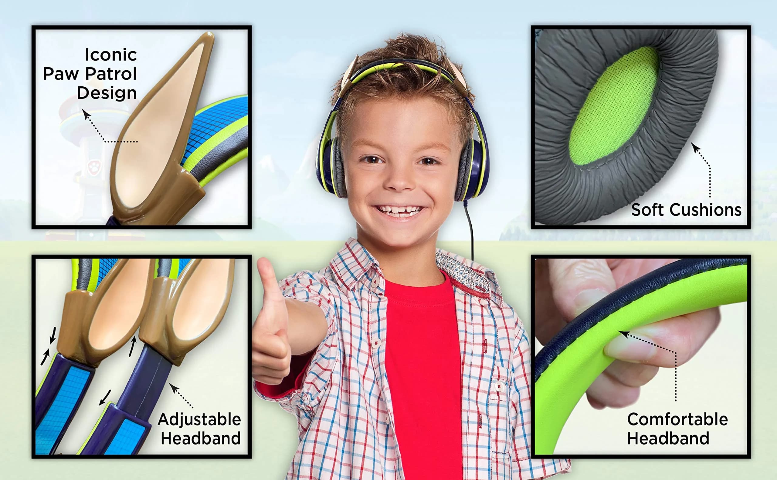eKids Paw Patrol Chase Kid-Friendly Headphones with Volume Limiting | 3.5mm Jack - view 3