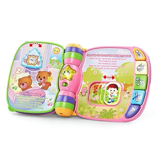 VTech Musical Rhymes Book, Pink | Electronic Learning Toy for 6-36 Months thumbnail 4