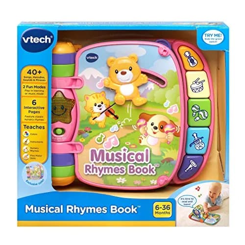 VTech Musical Rhymes Book, Pink | Electronic Learning Toy for 6-36 Months thumbnail 7