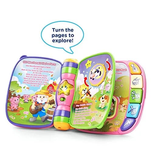VTech Musical Rhymes Book, Pink | Electronic Learning Toy for 6-36 Months thumbnail 3