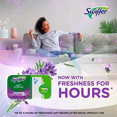 Swiffer Sweeper Wet Mopping Cloths Febreze Lavender Scent 36 Count | Deep Cleaning Action for All Finished Floors thumbnail 4