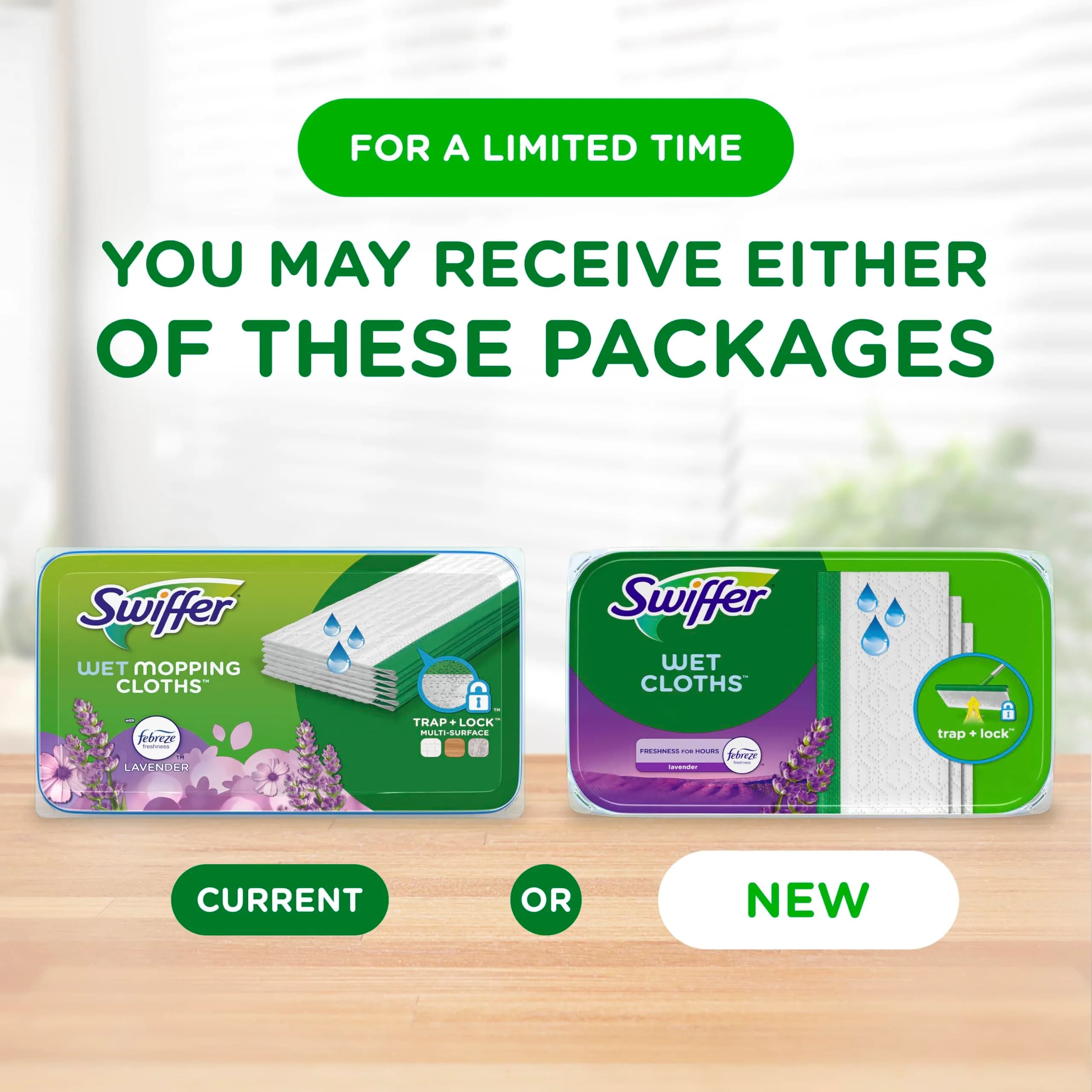 Swiffer Sweeper Wet Mopping Cloths Febreze Lavender Scent 36 Count | Deep Cleaning Action for All Finished Floors - view 2