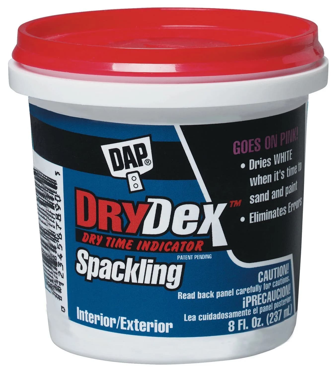 DAP DryDex Spackling Paste 156 g (5.5 oz) | Pink to White Color Indicator for Interior/Exterior Wall Repair — White