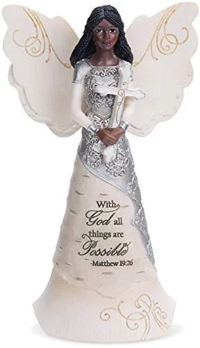 Pavilion Gift Company With God Angel Figurine 16.51 cm (6.5") | Religious Home Décor Accent thumbnail 1