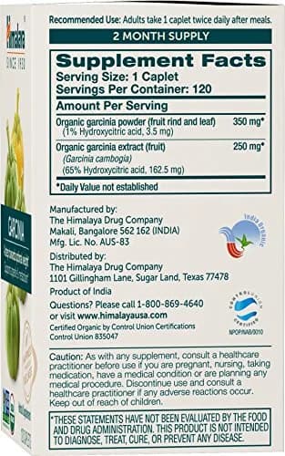 Himalaya Organic Garcinia Cambogia Herbal Supplement 600 mg | Appetite & Lipid Support, USDA Organic, Vegan, 120 Caplets thumbnail 2