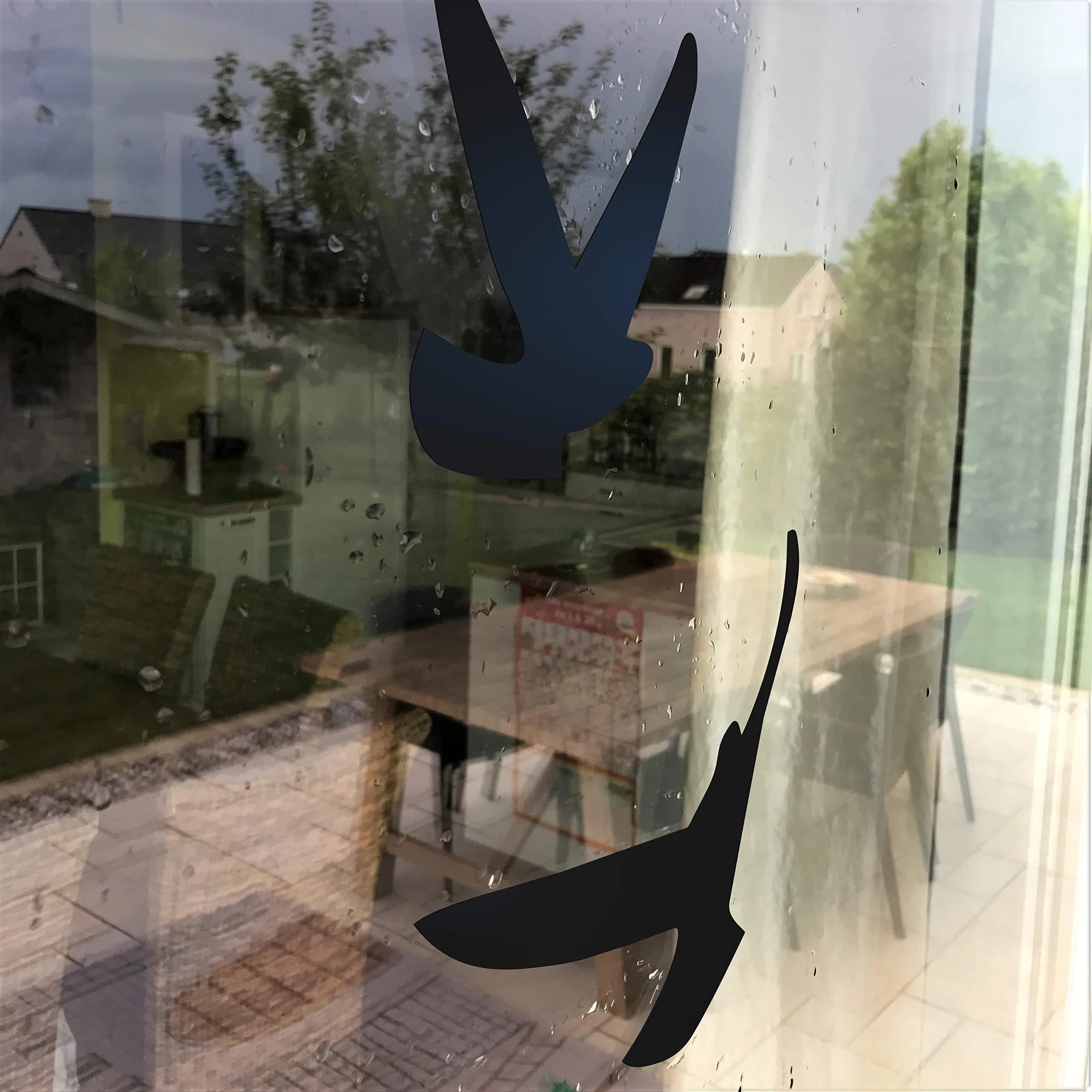 Decooo.be Anti-Collision Bird Strike Window Decals - Black Silhouettes Set of 17 | Prevents Bird Collisions - view 4