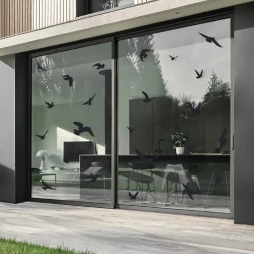 Decooo.be White Bird Strike Prevention Stickers | Set of 17 Silhouettes for Window Glass thumbnail 1