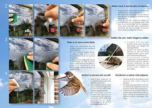 Decooo.be White Bird Strike Prevention Stickers | Set of 17 Silhouettes for Window Glass thumbnail 8
