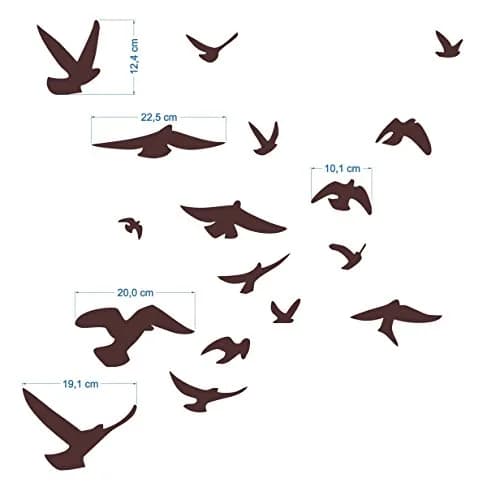 Decooo.be Anti-Collision Bird Strike Window Decals Set of 17 Silhouettes | Brown | Prevents Bird Collisions thumbnail 3