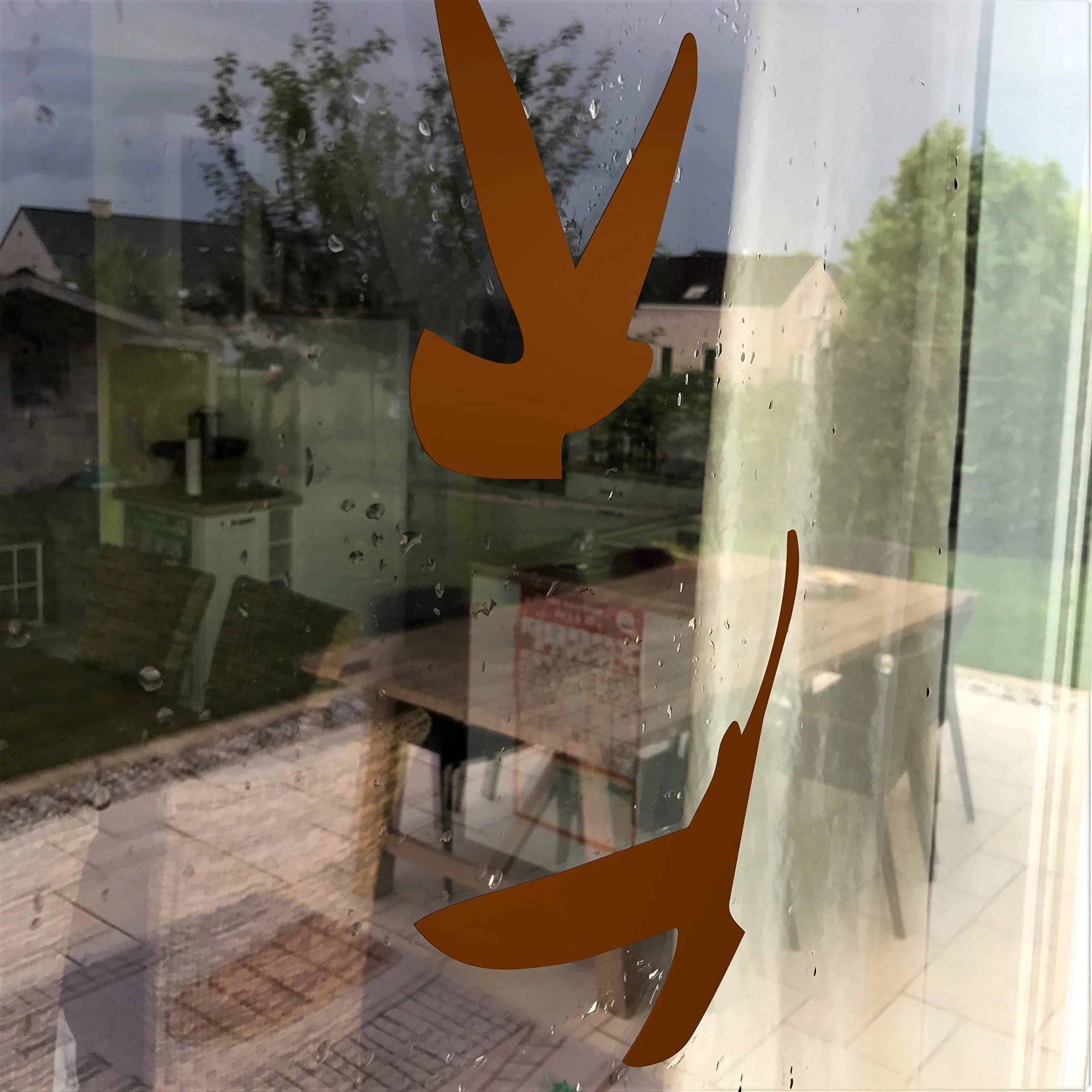 Decooo.be Anti-Collision Bird Strike Window Decals Set of 17 Silhouettes | Brown | Prevents Bird Collisions - view 4