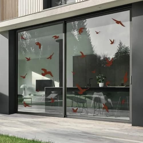 Decooo.be Anti-Collision Bird Strike Window Decals Set of 17 Silhouettes | Prevents Bird Collisions — Brown