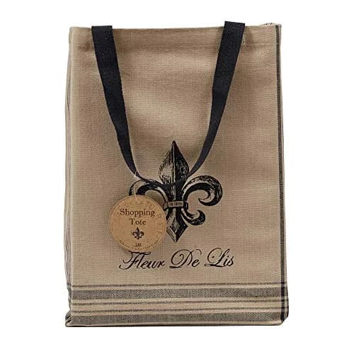 DII Printed Shopping Canvas Bags, Set of 3, French Print | Durable & Reusable Cotton Tote (15x15.25x4") thumbnail 5