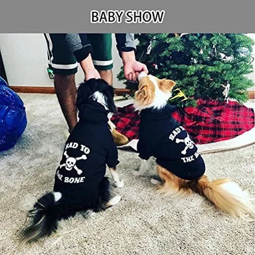 EXPAWLORER Dog Hoodie - Bad to The Bone Halloween Sweater, S | Cozy Fleece Casual Pet Costume for Small Dogs thumbnail 6