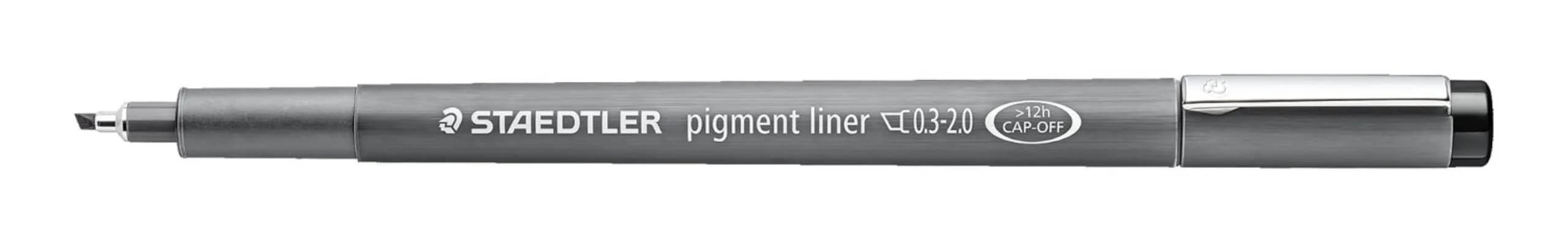 STAEDTLER Pigment Liner Black Chisel Tip 0.3-3.00 mm | Waterproof, Lightfast, Ideal for Technical Drawing — black
