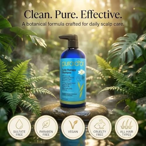 PURA D'OR Scalp Therapy Shampoo for Dryness and Buildup Care 473ml (16 Fl Oz) | Soothes Itchy Scalp thumbnail 6