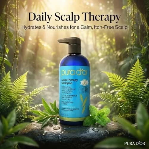 PURA D'OR Scalp Therapy Shampoo for Dryness and Buildup Care 473ml (16 Fl Oz) | Soothes Itchy Scalp thumbnail 2