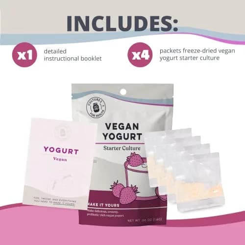 Cultures for Health Vegan Yogurt Starter Culture | 4 Packets | Dairy-Free Plant Milk Yogurt | Probiotic Gut Support thumbnail 2
