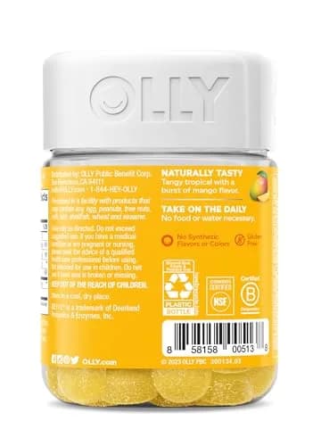 OLLY Probiotic Gummy Mango | Digestive & Immune Support, 50 Count thumbnail 6