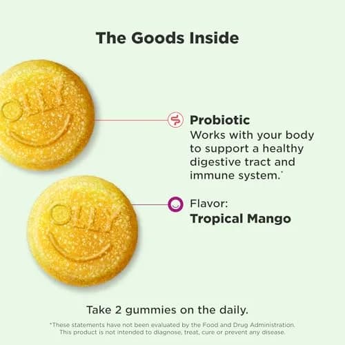 OLLY Probiotic Gummy Mango | Digestive & Immune Support, 50 Count thumbnail 2