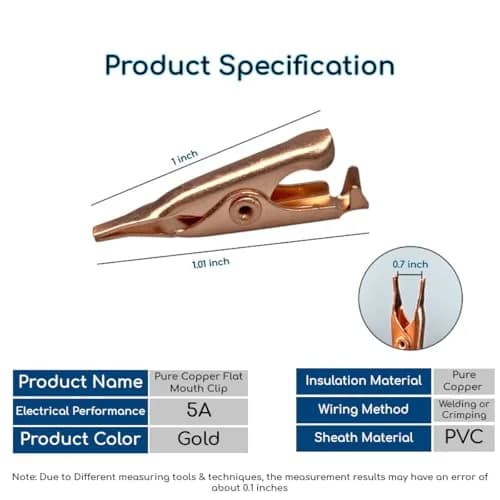 KUJOBUY Micro Alligator Copper Clips Pack of 50 | Precision Electrical Prototyping Tool thumbnail 2