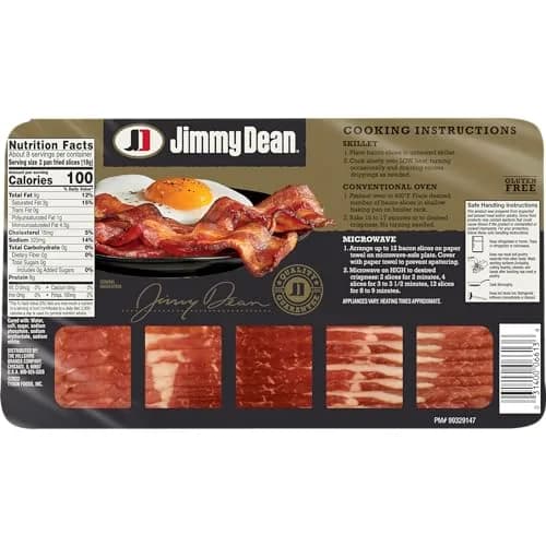 Jimmy Dean Premium Bacon Applewood Smoked | Crispy, High-Quality Breakfast Bacon thumbnail 4