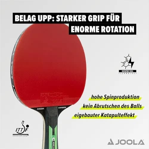 JOOLA Carbon Mega Table Tennis Bat - Multi-Colour | High-Speed Carbon Fiber, ITTF-Approved Rubber, Professional Control (70-120 chars) thumbnail 3