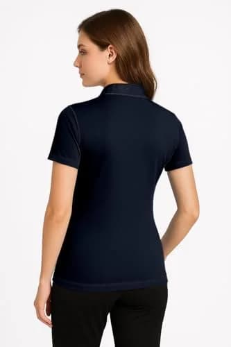 Opna Women's Dry-Fit Golf Polo Shirts 3-Button in Navy | Moisture Wicking & Breathable (70-120 chars) thumbnail 3