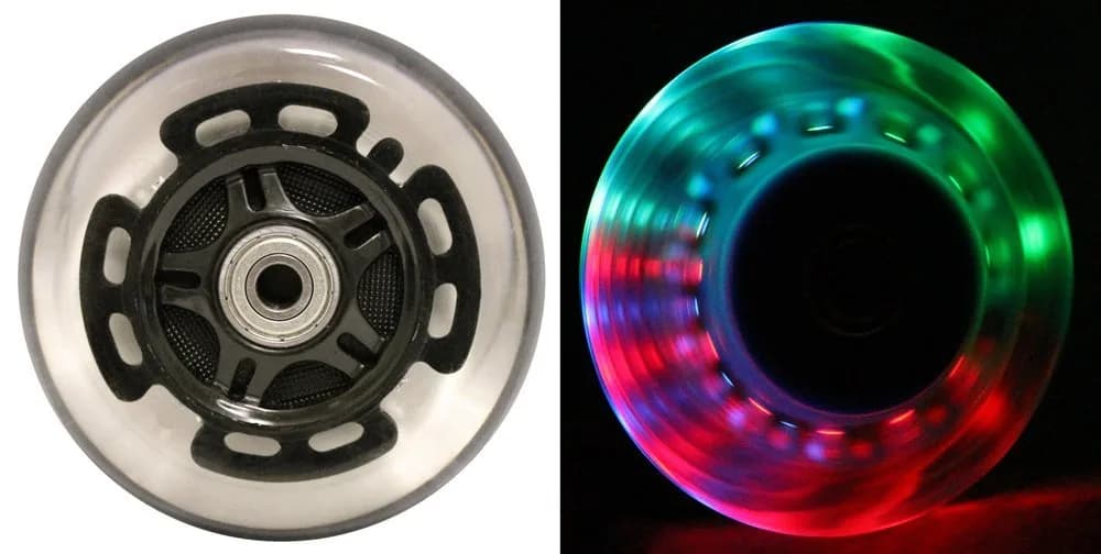 TGM Skateboards Light Up Scooter Wheels with ABEC 9 Bearings 100mm | Bright, Smooth & Fast