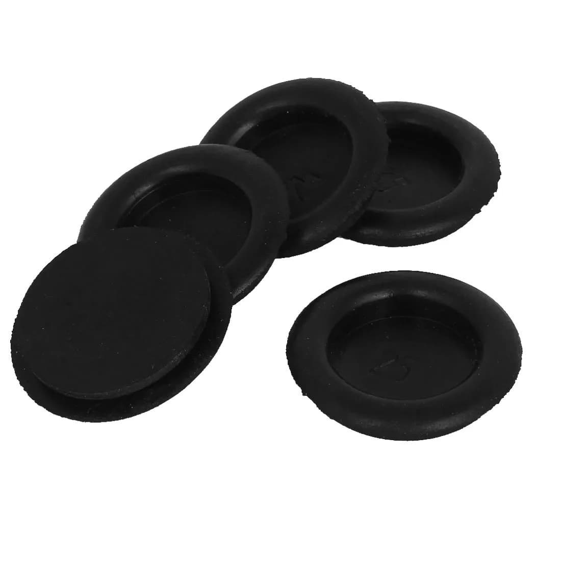 uxcell Black Rubber Closed Blind Blanking Hole Wire Cable Grommets 25mm (Pack of 5) | Protect Wires from Sharp Edges - main product image