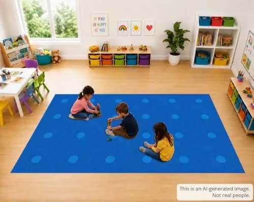 KidCarpet.com Classroom Rug 6' x 8'6" Blue on Blue | Durable Educational Carpet thumbnail 6