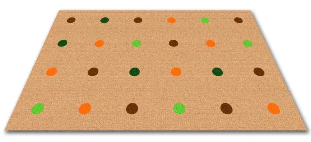 KIDCARPET.COM KidCarpet On The Spot Classroom Seating Rug, 6' x 8'6" Jungle Colors on Tan | Durable, Safety-Approved Classroom Rug