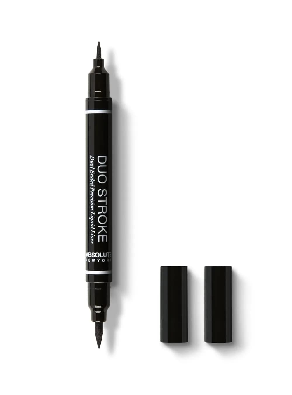 Absolute New York Double Trouble Double-Ended Eyeliner | Water-Resistant Liquid Eyeliner with Ultra-Fine Felt Tip for Precise Lines — Duo Stroke