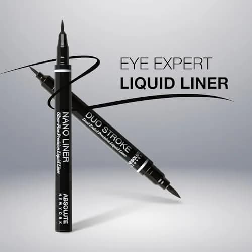 Absolute New York Duo Stroke Slim Angled Double-Ended Eyeliner | Ultra-Fine Precision, Waterproof, All-Day Wear thumbnail 2