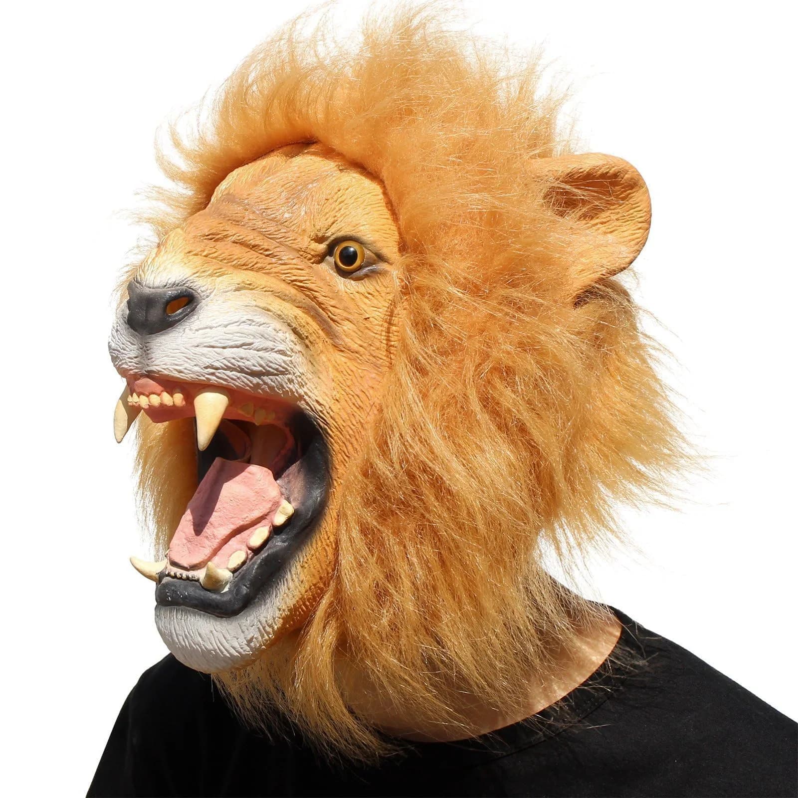 CreepyParty Lion Head Mask for Adults, Natural Latex Full Head Mask | Halloween Cosplay Costume - main product image