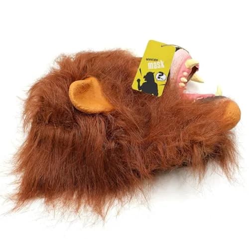 CreepyParty Lion Head Mask for Adults, Natural Latex Full Head Mask | Halloween Cosplay Costume thumbnail 4