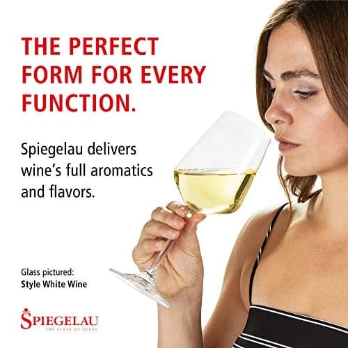 Spiegelau Style Crystal White Wine Glasses Set of 4 | Elegant Lead-Free Crystal, 15.5 oz, Perfect for Dinner & Gifts thumbnail 5