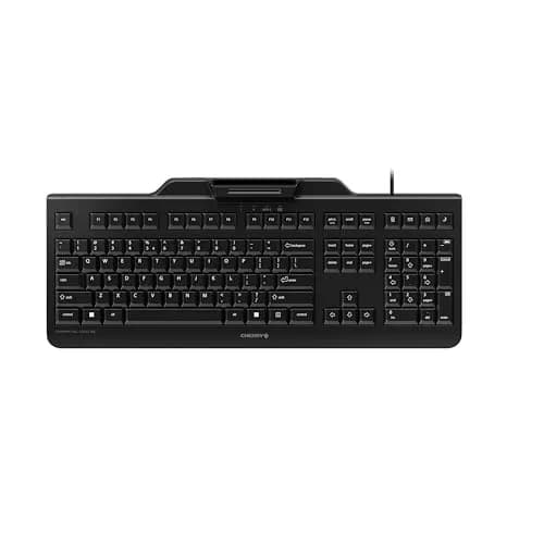 Cherry KC 1000 SC Smartcard Keyboard | Secure Wired Keyboard with Smart Card Reader (EU-Layout - QWERTY, Black) thumbnail 1