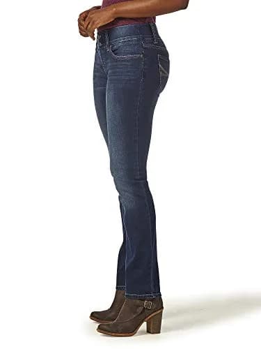 Riders Women’s Pull-On Waist Smoother Straight-Leg Jean,Polar Drift,16 Petite | Cotton & Spandex Stretch Denim thumbnail 2
