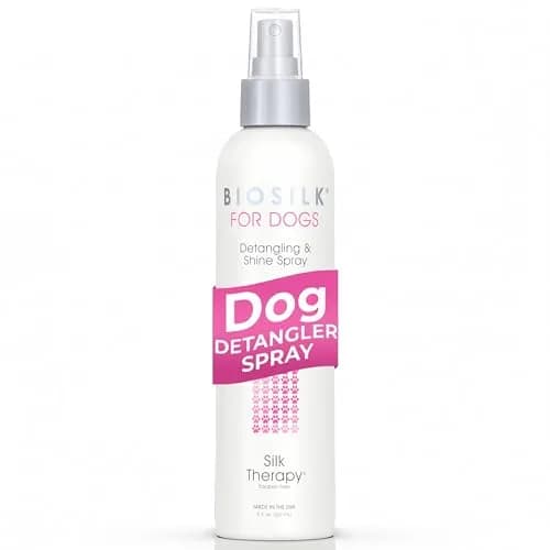 BioSilk for Dogs Silk Therapy Detangling and Shine Spray 237ml (8 Fl Oz) | pH Balanced Leave-In Mist for Dematting — 8 Fl Oz