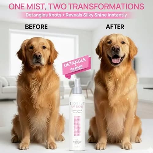 BioSilk for Dogs Silk Therapy Detangling and Shine Spray 237ml (8 Fl Oz) | pH Balanced Leave-In Mist for Dematting thumbnail 2