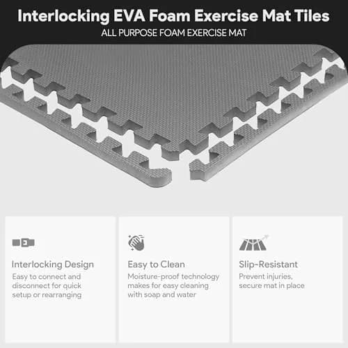 BalanceFrom Puzzle Exercise Mat 1/2-inch Thick | Non-Slip Foam Floor for Home & Gym thumbnail 3