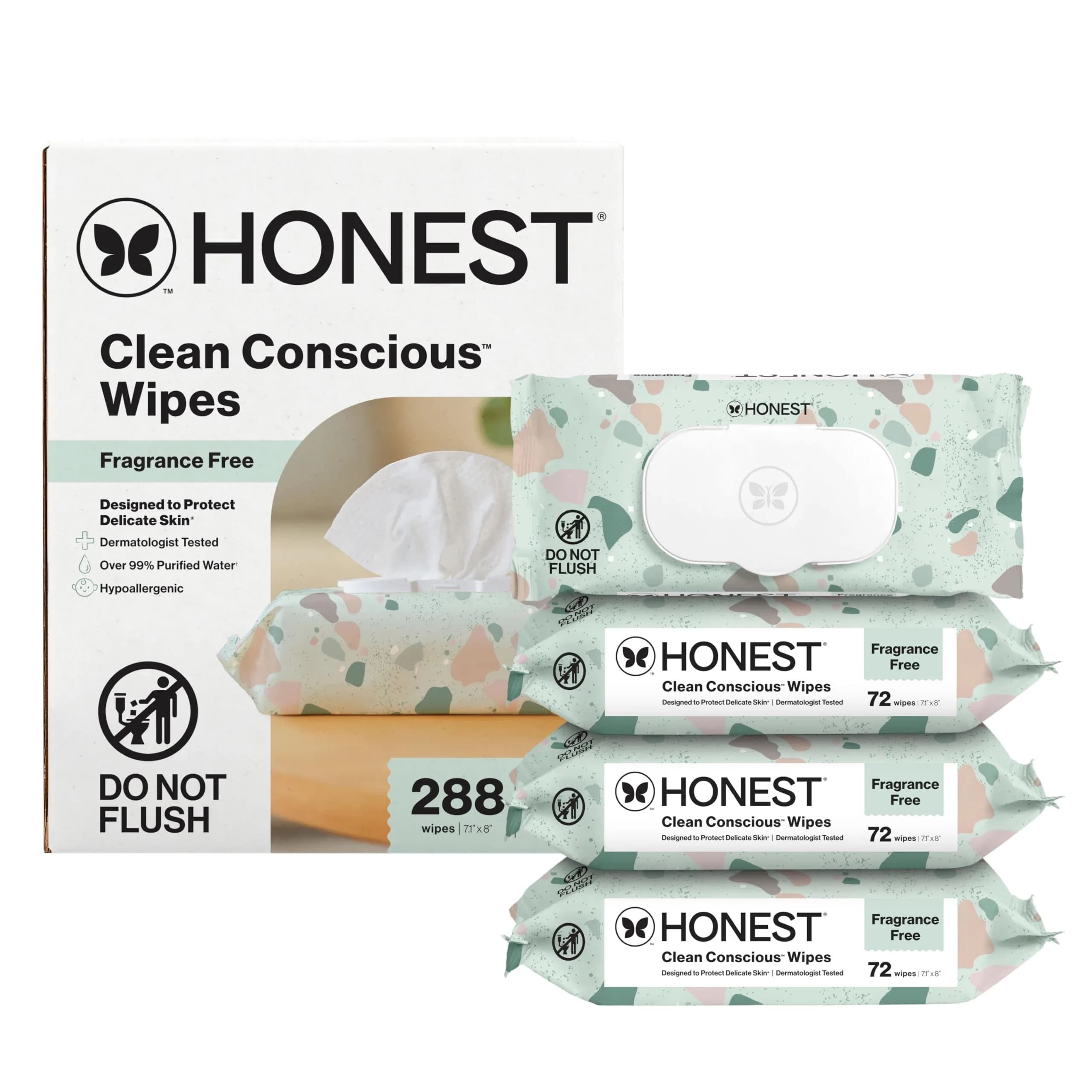 The Honest Company Multi-Use Baby Wipes, Pattern Play, 10 Count | Hypoallergenic, Plant-Based, 99% Water, Dermatologist Tested, Compostable — Geo Mood