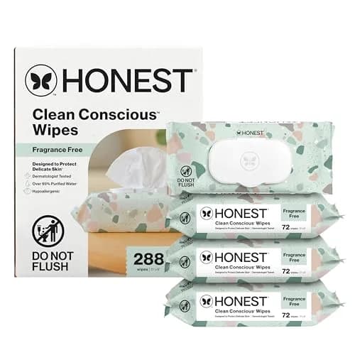 The Honest Company Multi-Use Baby Wipes, Geo Mood, 288 Count | Compostable, Plant-Based, Hypoallergenic, 99% Water thumbnail 1