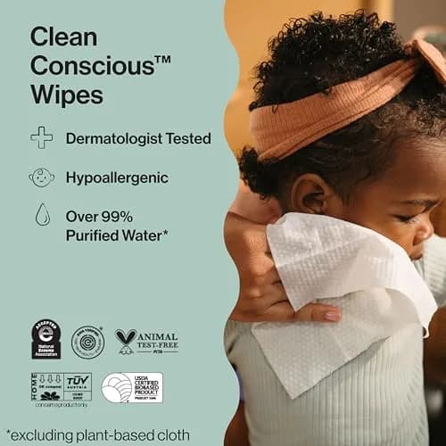 The Honest Company Multi-Use Baby Wipes, Geo Mood, 288 Count | Compostable, Plant-Based, Hypoallergenic, 99% Water thumbnail 6